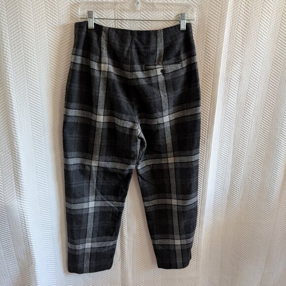 Aritzia Wilfred Wool Cashmere blend Grey Chambery Check Pant Plaid Size 4 - Picture 2 of 11